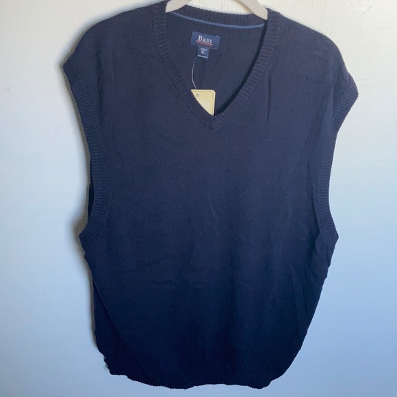 New with 🏷 Bass navy blue sweater vest size XL - Picture 1 of 4